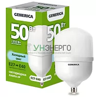 Лампа светодиодная HP 50Вт 6500К E27-E40 230В GENERICA LL-HP-50-230-65-E27-E40-G