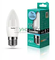 Лампа светодиодная LED7-C35/845/E27 7Вт свеча 4500К бел. E27 560лм 220В Camelion 12078