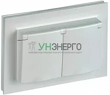 Розетка 2-м СП BRITE РСбш12-3-44-БрЖ 16А в сборе IP44 с крышкой жемчуж. IEK BR-R26-16-44-K36-F