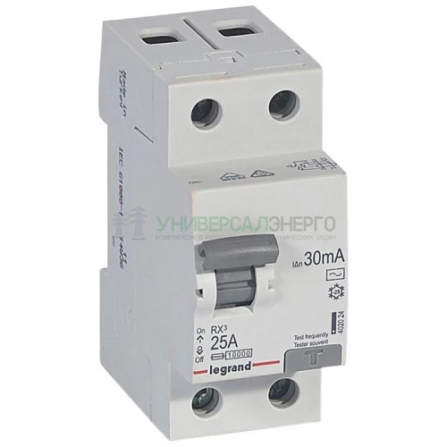 Выключатель дифференциального тока (УЗО) 2п 25А 30мА тип AC RX3 Leg 402024 фото 2