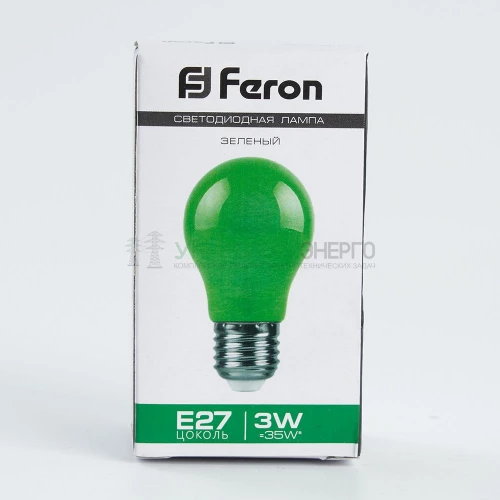 Лампа светодиодная Feron LB-375 E27 3W зеленый 25922 фото 2