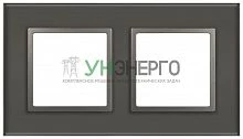 Рамка 2-м Elegance 14-5102-16 для розеток и выключателей стекло титан Эра Б0065835