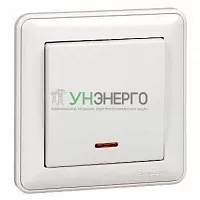 Выключатель 1-кл. СП W59 10А IP20 10AX с подсветкой в сборе бел. SE VS110-153-18