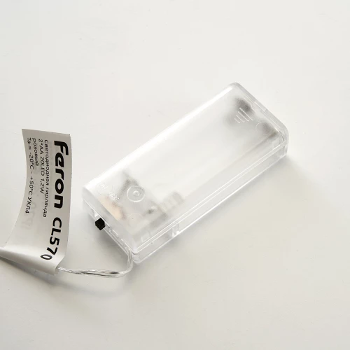 Светодиодная гирлянда Feron CL570 линейная Роса, статичная 2м + 0.5м розовый с питанием от батареек, прозрачный шнур 48602 фото 5