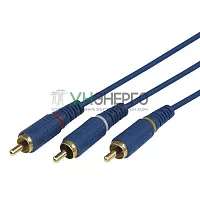 Шнур 3х3 RCA 3м син. gold Rexant 17-0204-1