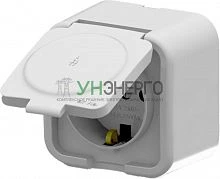 Розетка 1-м СП ARIA 16А IP20 с заземл. с крышкой бел. ARVIA 25 01 1000 218