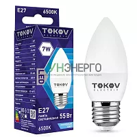 Лампа светодиодная 7Вт С37 6500К Е27 176-264В TOKOV ELECTRIC TKE-C37-E27-7-6.5K