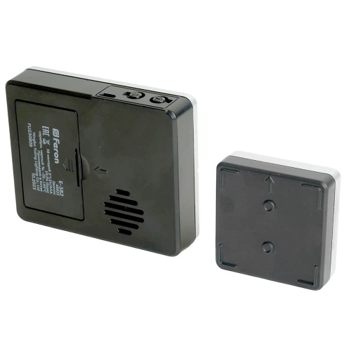 Звонок дверной беспроводной Feron E-382 Электрический 38 мелодий серебро, черный с питанием от батареек и от сети через USB 48923 фото 2
