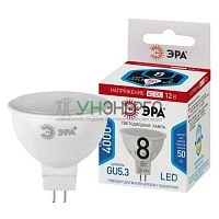 Лампа светодиодная STD LED MR16-8W-12V-840-GU5.3 8Вт MR16 софит 4000К нейтр. бел. GU5.3 12В Эра Б0049094