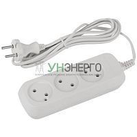 Удлинитель 3х1.5м без заземл. 6А IP20 GREEN LINE UDL-6-315 ШВВП 2х0.75 Эра Б0065043