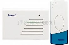 Звонок дверной беспроводной Feron H-118B  Электрический 2 мелодии белый с питанием от батареек 23605