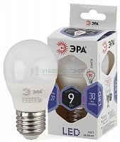 Лампа светодиодная P45-9W-860-E27 шар 720лм ЭРА Б0031412