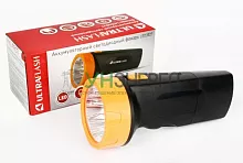 Фонарь аккумуляторный LED3827 5LED аккум. SLA 220В пластик. черн./желт. (кор.) Ultraflash 11241