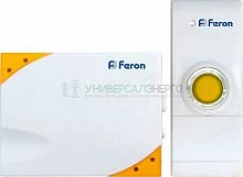 Звонок дверной беспроводной Feron Е-369  Электрический 35 мелодий белый желтый с питанием от батареек 23676