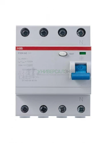 Выключатель дифференциального тока (УЗО) 4п 80А 300мА тип AC F204 ABB 2CSF204001R3800 фото 2