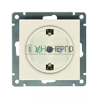 Розетка 1-м СП Афина 16А IP20 с заземл. защ. шторки механизм сл. кость (ivory) Universal A0049-I