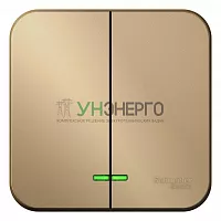 Выключатель 2-кл. ОП Blanca 10А IP20 (сх. 5) 250В с подсветкой с изолир. пластиной титан SE BLNVA105114