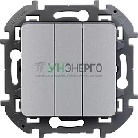Выключатель 3-кл. Inspiria 20А IP20 250В 10AX механизм алюм. Leg 673642 Выключатель 3-кл. Inspiria 20А IP20 250В 10AX механизм алюм. Leg 673642