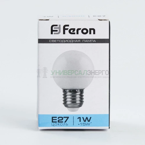 Лампа светодиодная Feron LB-37 Шарик E27 1W 6400K матовый 25115 фото 6