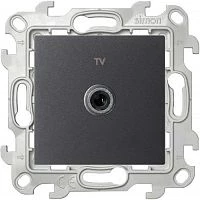 Розетка телевизионная одиночная TV СП Simon 24 IP20 механизм графит Simon 2450477-038