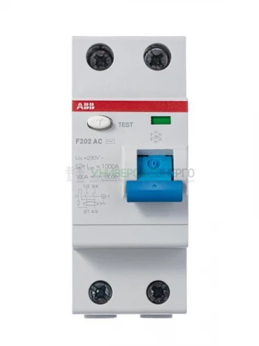 Выключатель дифференциального тока (УЗО) 2п 16А 10мА тип AC F202 ABB 2CSF202001R0160 фото 3