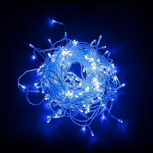 Светодиодная гирлянда Feron CL18 занавес 1.5*1.5м  + 3м 230V синий, статичная, c питанием от сети, прозрачный шнур 32325 фото 2