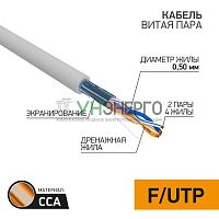 Кабель витая пара F/UTP кат.5e 2х2х24AWG solid CCA PVC INDOOR омедненный сер. (м) PROCONNECT 01-0121-3