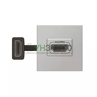 Розетка 2мод. HDMI Mosaic со шнуром алюм. Leg 079279L