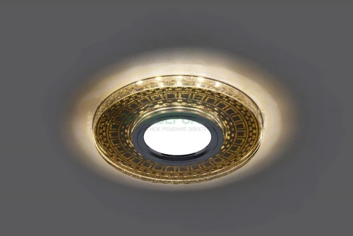 Светильник встраиваемый с LED подсветкой Feron CD981 потолочный MR16 G5.3 прозрачный, золото 32438 фото 3