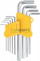 Ключ шестигранный 1.5-10мм длинный в пластик. держателе CrV сталь (уп.9шт) FIT 64189