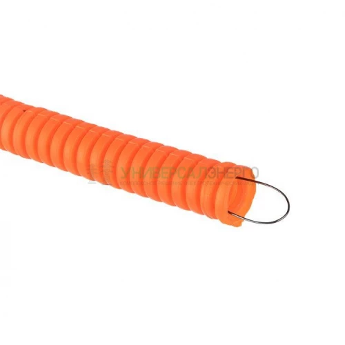 Труба гофрированная ПНД гибкая тяжелая d16мм с протяжкой оранж. (уп.100м) PROxima EKF tpnd-16-to фото 3