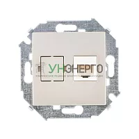 Розетка компьютерная СП Simon 15 RJ45 кат.5E Systimax механизм шампань Simon 1591598-034