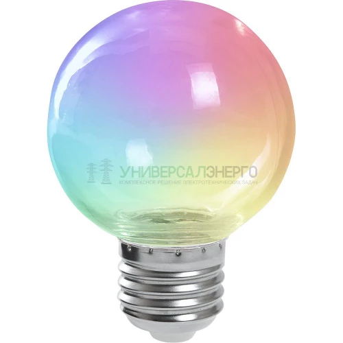 Лампа светодиодная Feron LB-371 Шар прозрачный E27 3W RGB быстрая смена цвета 38130 фото 2