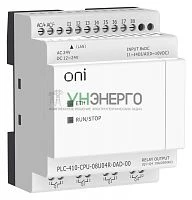 Модуль ЦПУ ПЛК 410 4 DI 4 UI (0-10 В/DI) 4 RO 12В-24В DC или 24В AC с Ethernet портом без экрана ONI PLC-410-CPU-08U04R-0AD-00