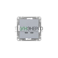 Розетка 2-м СП Эпика USB-C механизм алюм. EKF UP1-SOA-2USBC