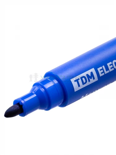 Маркер перманентный 1-2 мм, синий (пакет) круглый наконечник TDM фото 4
