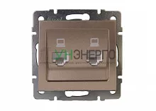 Механизм розетки компьютерной 2-м Rain RJ45 матов. бронз. LEZARD 703-3188-141