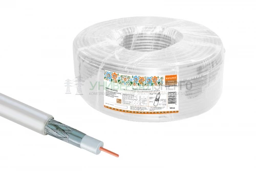 Кабель коаксиальный RG 6 CCS (100м) для внутр. прокладки белый народный
