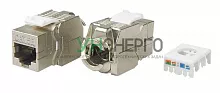 Вставка Keystone Jack RJ45 (8P8C) кат.5E экранир. KJ8-8P8C-C5e-180-TLS-SH-F-WH 180град. Toolless бел. Hyperline 426191