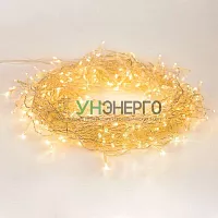 Гирлянда светодиодная "Светодиодный Дождь" 3х2м 240LED тепл. бел. 12Вт 230В IP20 свечение с динамикой провод прозр. Neon-Night 235-092