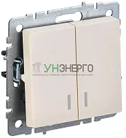 Выключатель 2-кл. СП BRITE ВС10-2-1-БрКр 10А с инд. беж. IEK BR-V20-1-10-K10