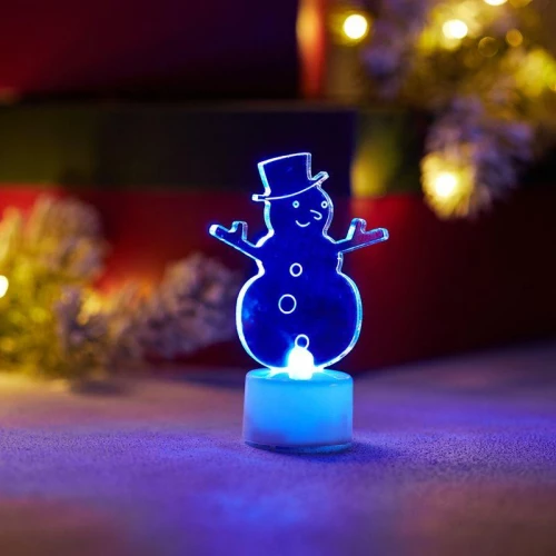 Фигура светодиодная "Снеговик в шляпе" 10см 1LED RGB 0.1Вт 4.5В IP20 на подставке элементы питания 3хAG13(LR44) (в компл.) Neon-Night 501-043 фото 5