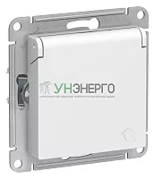 Розетка AtlasDesign 16А IP20 с заземл. защ. шторки с крышкой механизм лотос SE ATN001346