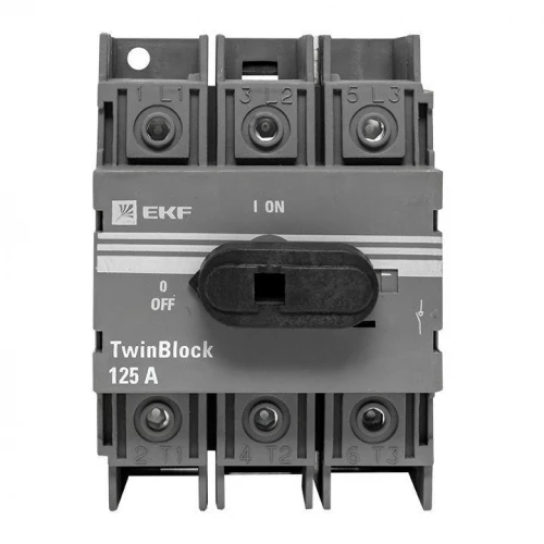 Рубильник 3п 125A c рукояткой управления для прямой установки TwinBlock EKF tb-125-3p-f фото 3