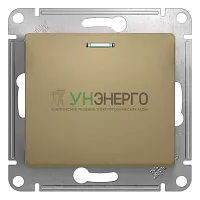 Переключатель проходной 1-кл. СП Glossa 10А IP20 (сх. 6а) 10AX с подсветкой механизм титан SE GSL000463