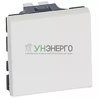 Переключатель проходной 1-кл. 2мод. СП Mosaic 10А IP41 10AX антибактер. бел. Leg 078711