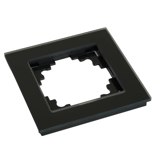 Рамка 1-местная, стекло, STEKKER GFR00-7001-05М, серия Катрин, черный матовый 49600 фото 4