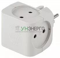 Разветвитель 4-м без заземл. 16А IP20 SP-4-W бел. Эра Б0005103