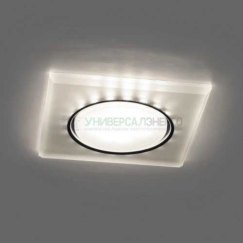 Светильник встраиваемый с белой LED подсветкой Feron CD5022 потолочный GX53 без лампы, белый матовый 32661 фото 2