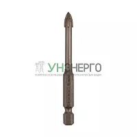 Сверло по стеклу и керамике 6мм 4 грани шестигранный хвостовик Kranz KR-91-0649
